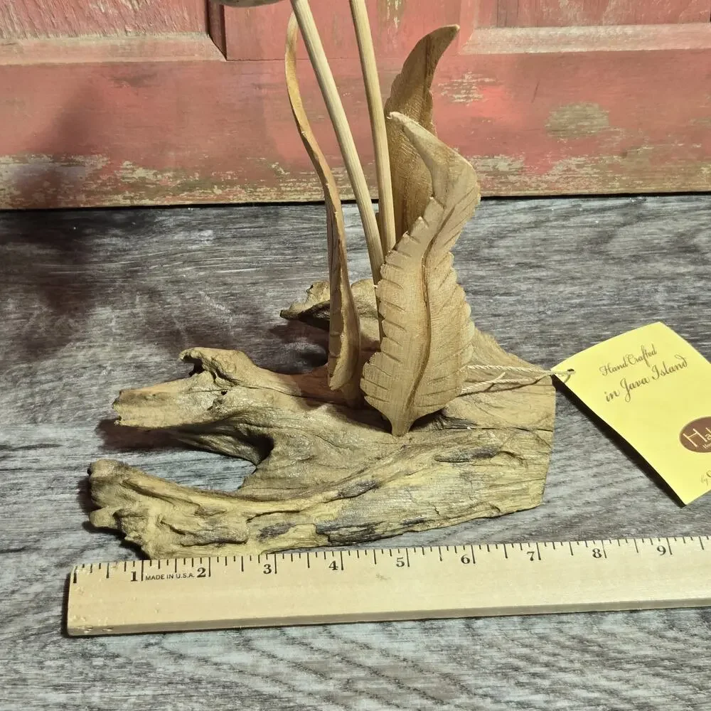 Wood Floral‎ Sculpture Hand Crafted Java Island Habini